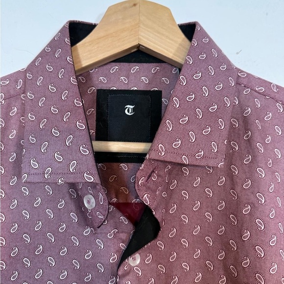Tasso Elba Premium Collection Slim Fit Paisley Dress Shirt Men’s Large 16½ 42 - Picture 5 of 8